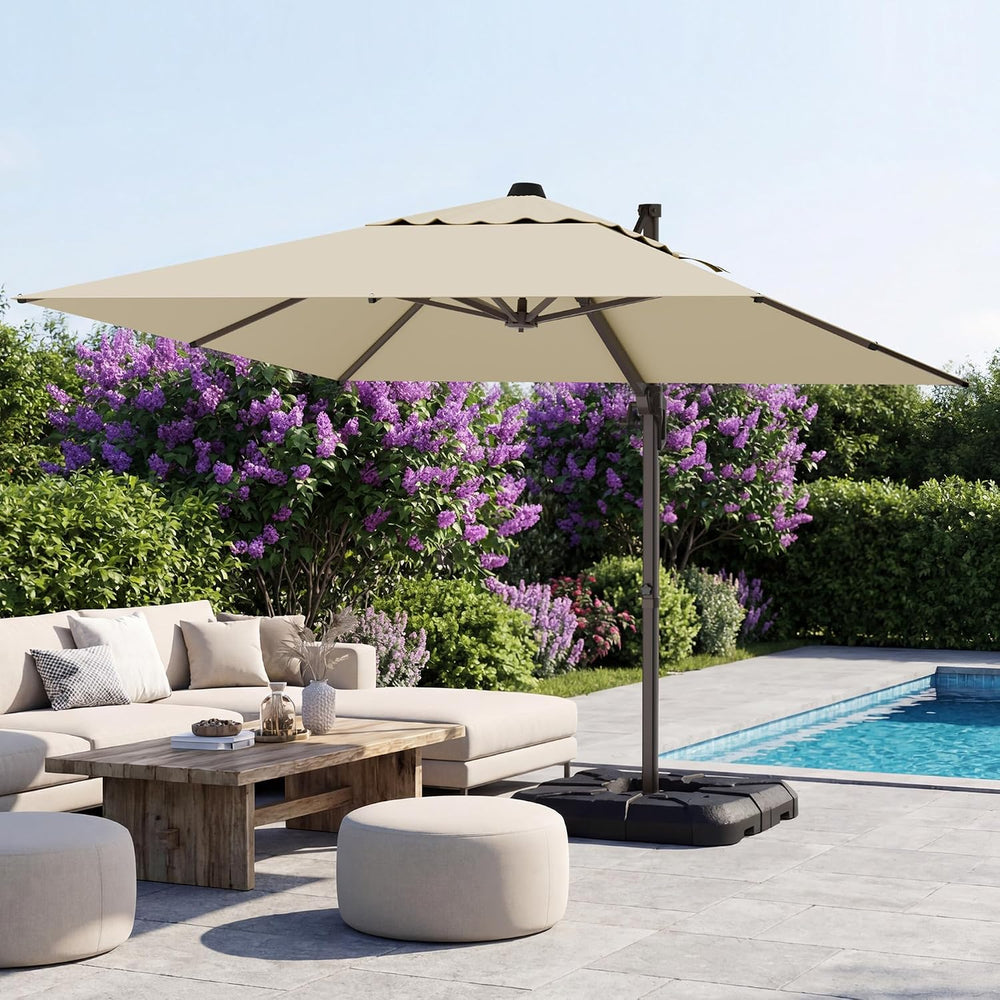 10x10 FT Cantilever Offset Patio Umbrella with Base Included