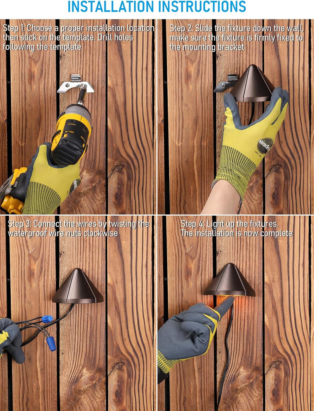 LEONLITE 4-Pack 5CCT Low Voltage LED Deck Light Triangle Oil Rubbed Bronze