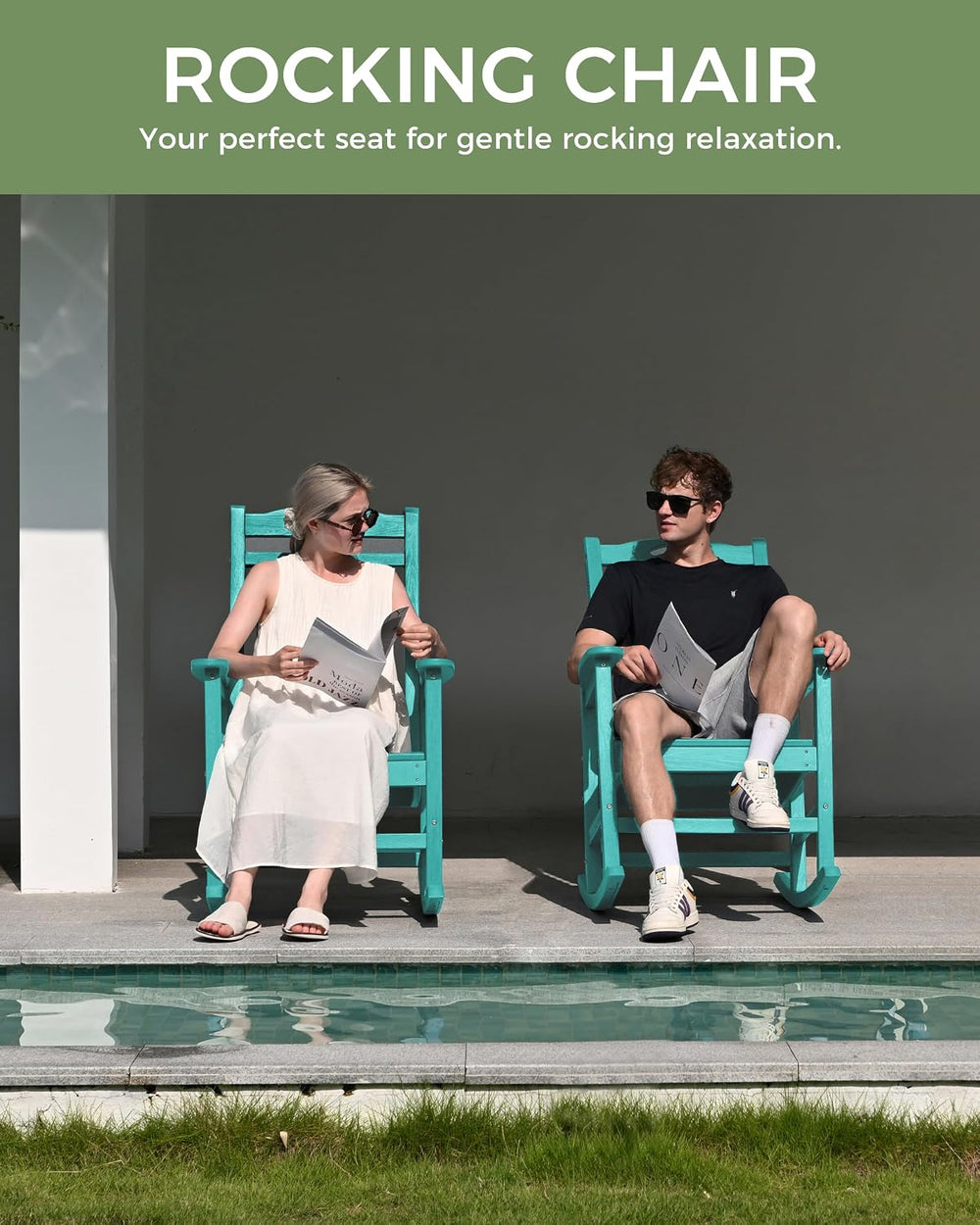 Rocking Chair Outdoor, Oversized Patio Rocking Chair, All Weather