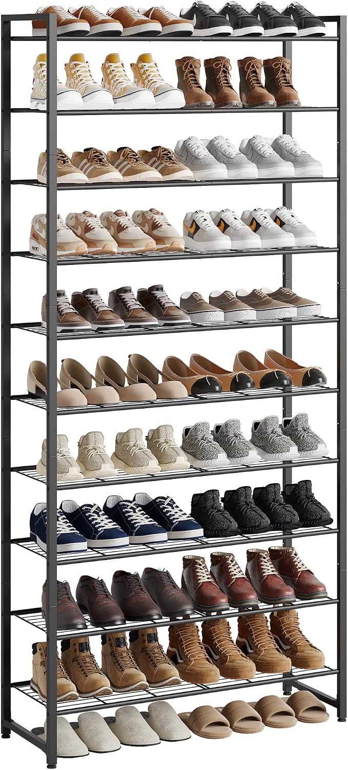 Shoe Rack for Closet, Metal Shoe Organizer, 10 Tier Garage Shoe Rack Max Hold...