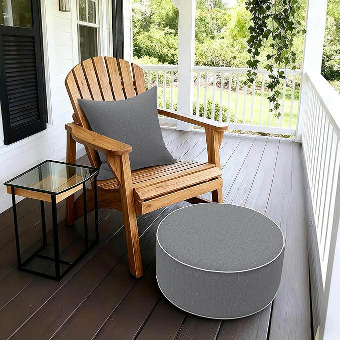 LVTXIII Outdoor/Indoor Inflatable Ottoman, 21"x21"x9" Patio Fo...