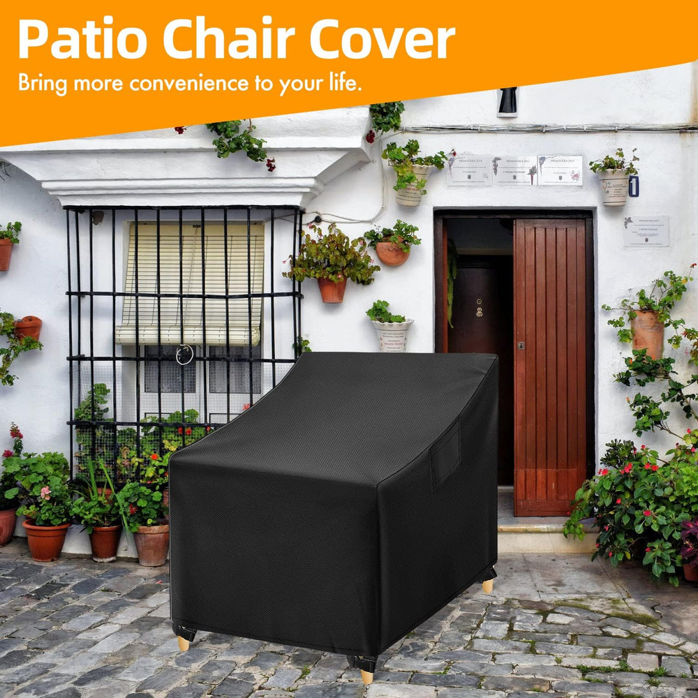 WLEAFJ Patio Swivel Chair Covers Waterproof, Black Outdoor Rocking Chair Cove...