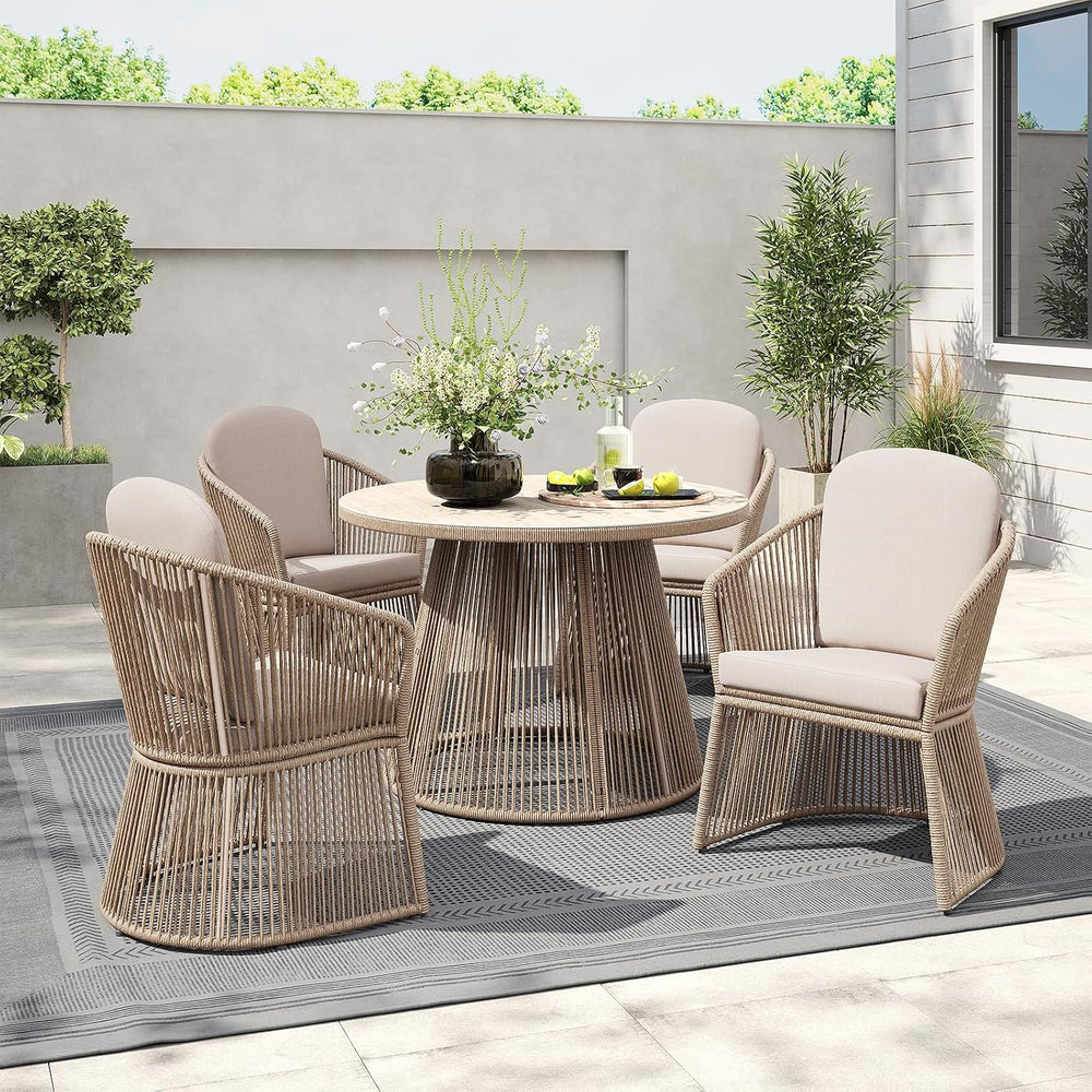 SUNSITT Set of 4 Modern Patio Dining Chairs, Woven Wicker Accent Chairs
