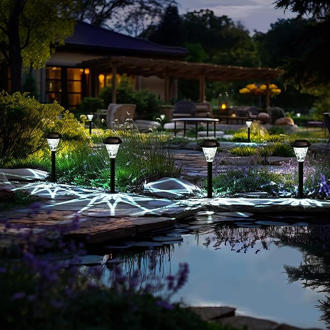 GIGALUMI 16 Pack Solar Lights Outdoor Waterproof, Outdoor Solar Lights for Ya...