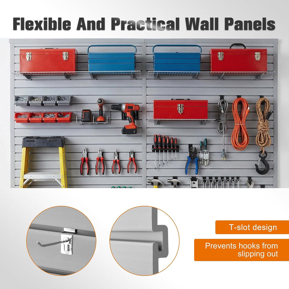 Slatwall Panel 4x8FT, Garage Slat Wall Storage Systems Durable and Sturdy, Ea...