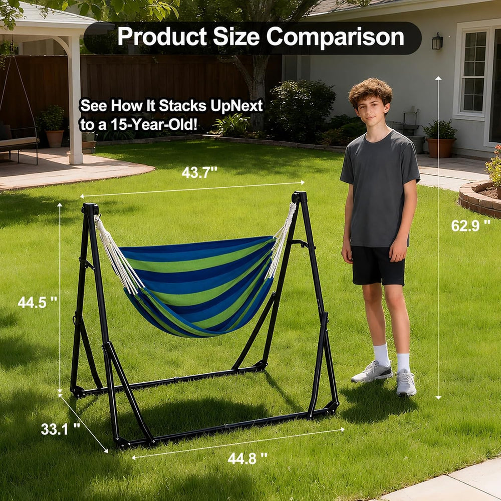 2-in-1 Hammock Chair with Stand, Portable Hammock, Cyan
