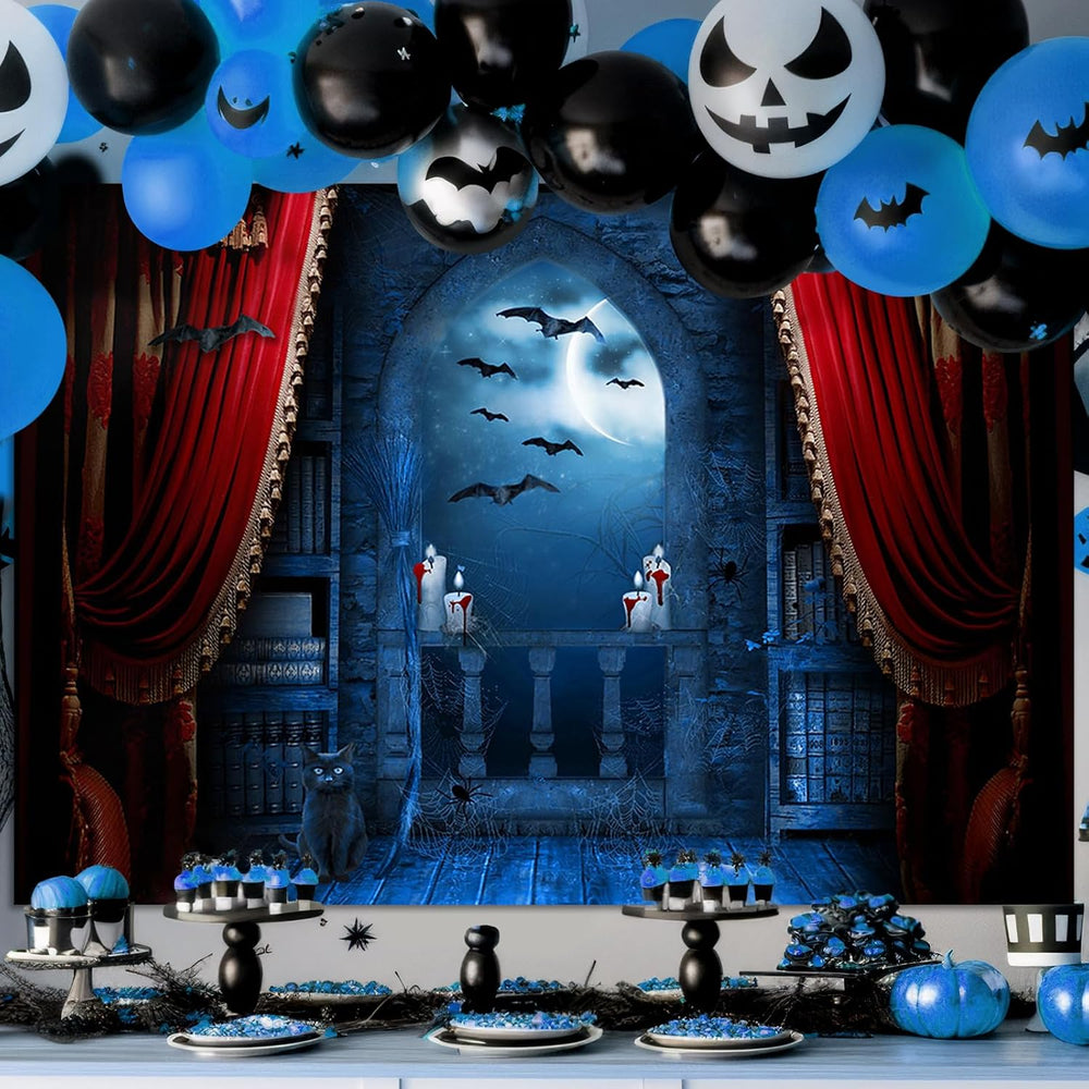 Avezano 10x7ft Halloween Backdrop Spooky Medieval Vampire Photo Background