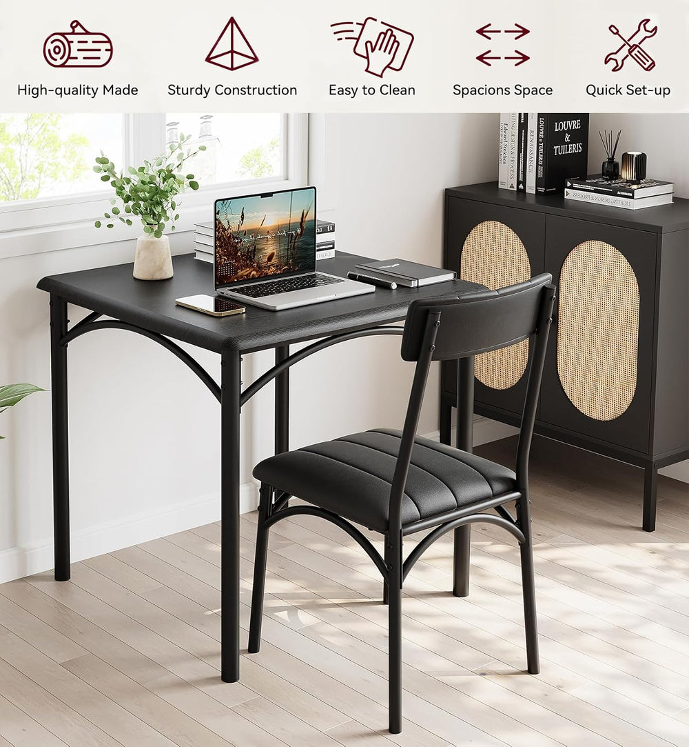 Takywep Farmhouse Dining Table Set for 2, Compact 3-Piece Wooden Kitchen Tabl...