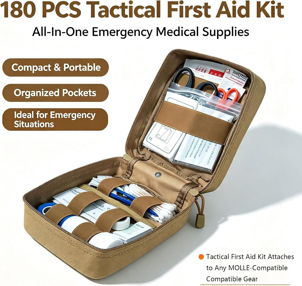 First Aid Kit EMT Medical IFAK Pouch Molle Tactical Med Emergency Bag Tan