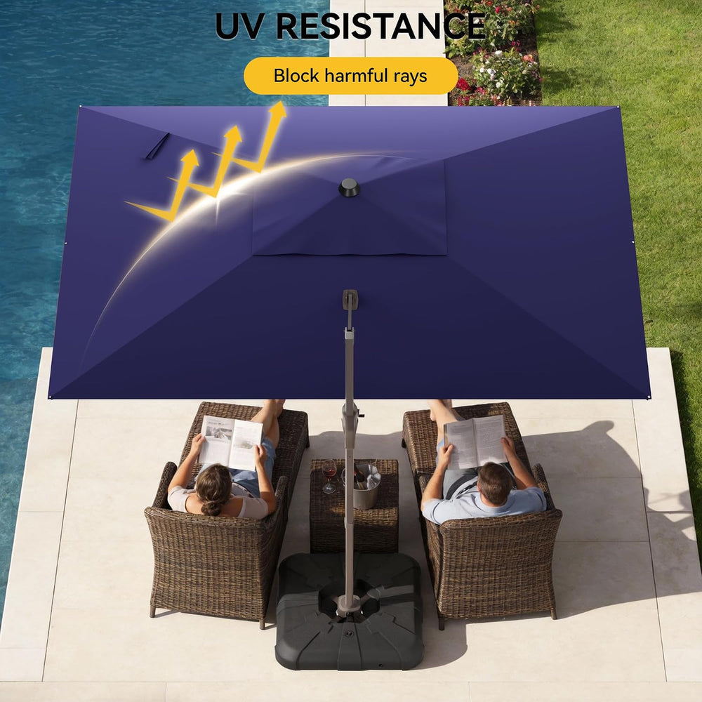 9x12 FT Cantilever Patio Umbrella, Large Rectangular Offset Outdoor Umbrella ...