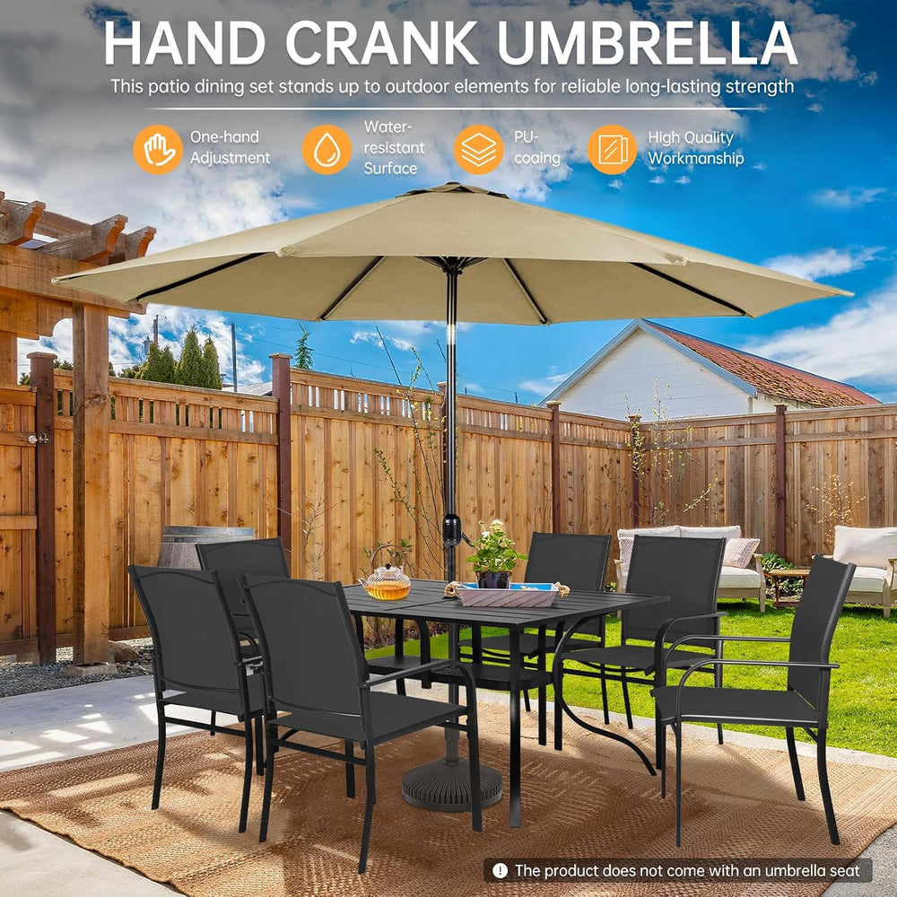 SUNCROWN 8 - Piece Outdoor Dining Set, Patio Furniture Set with 6 Textilene D...