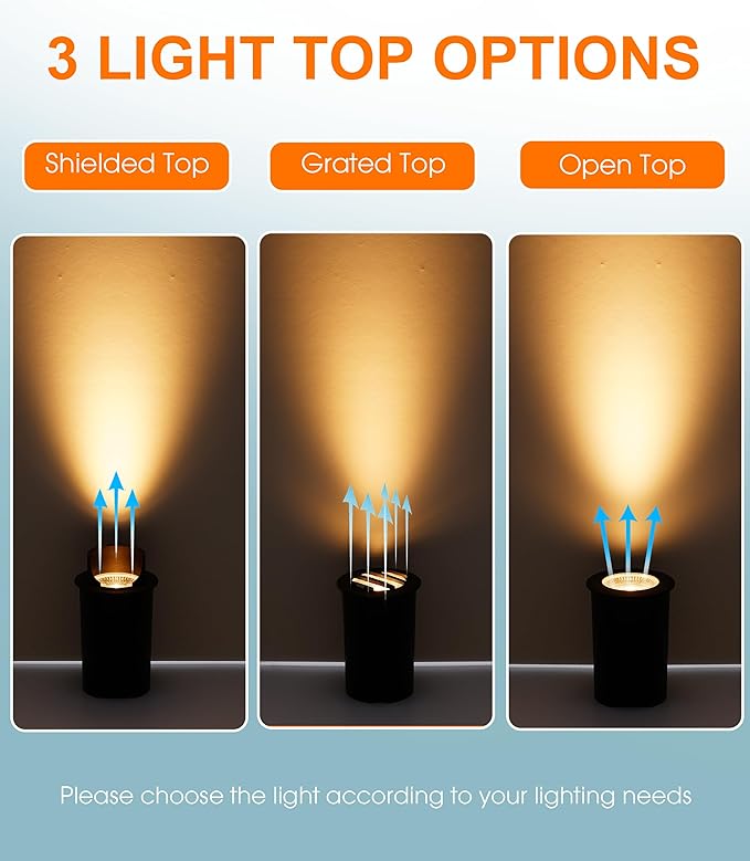 [6 Pack] CLOUDY BAY 9W Well Lights Landscape LED In Ground Outdoor,Shielded T...
