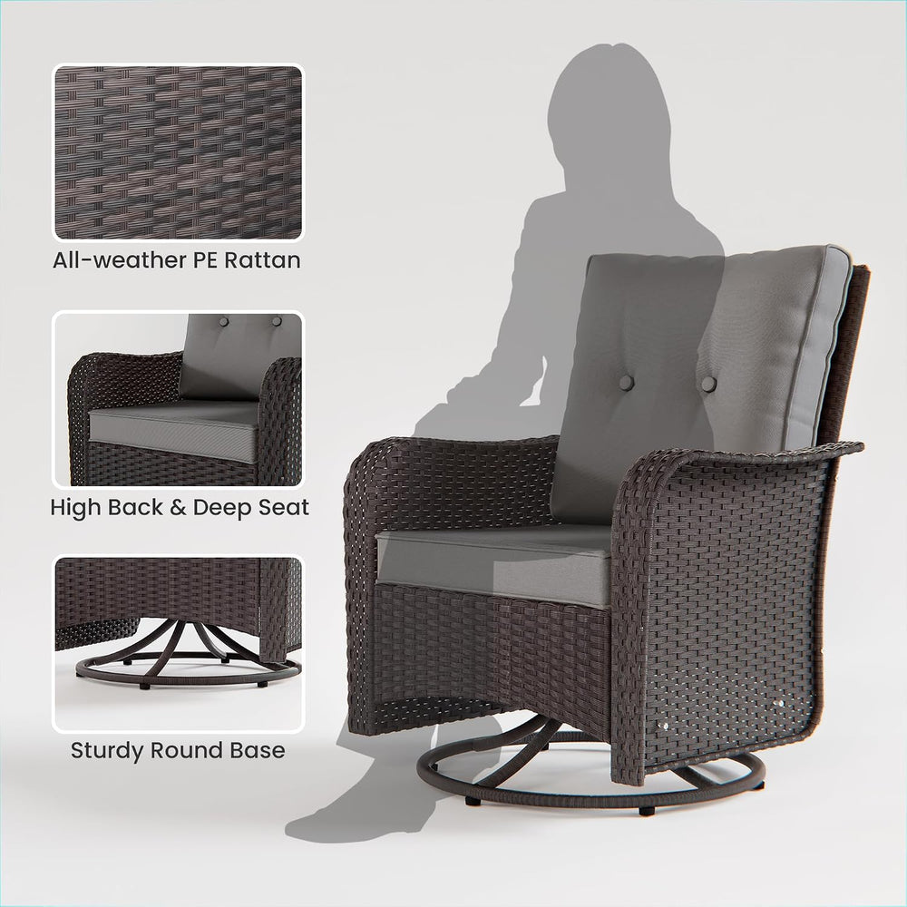 11 Pieces Outdoor Patio Furniture Set,Outdoor Sectional Furniture with 45&quo...