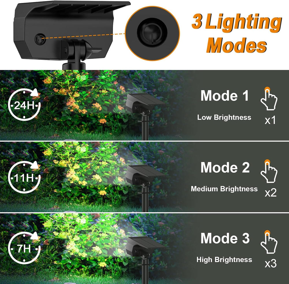 LANSOW Solar Spot Lights Outdoor IP67 Waterproof, 4 Pack/76 LED, Cool White