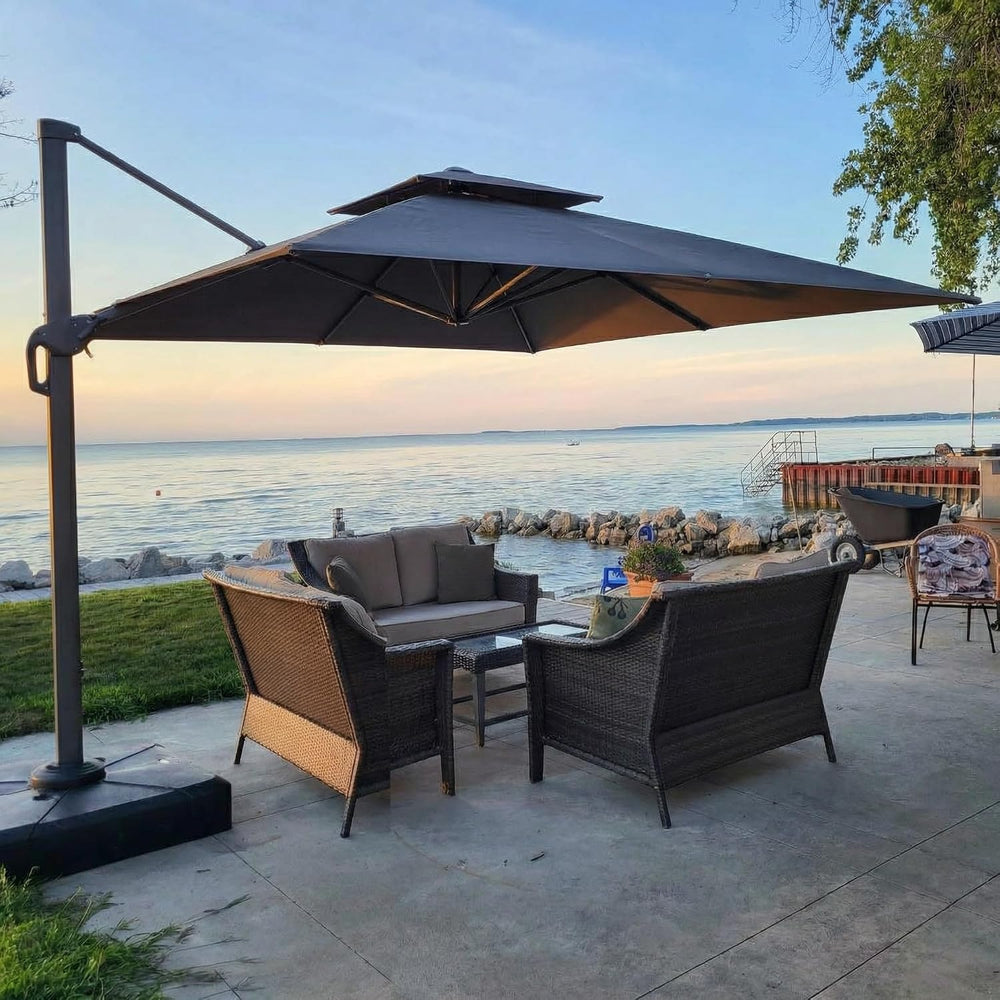 Hoteel Outdoor Patio Umbrella - 10ft Cantilever Umbrella for Patio Heavy Duty...