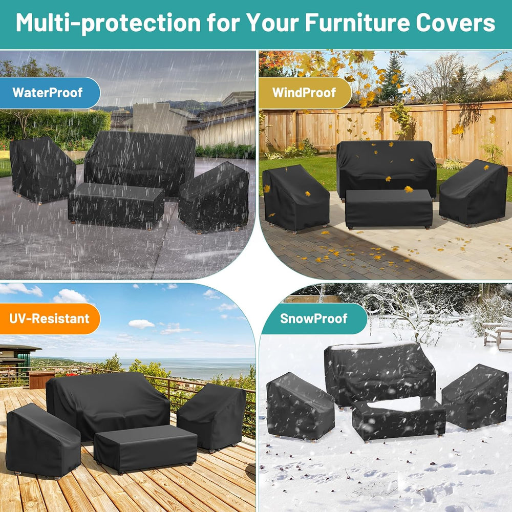 Mrrihand Patio Furniture Covers, 4 Piece Outdoor Furniture Cover Waterproof i...