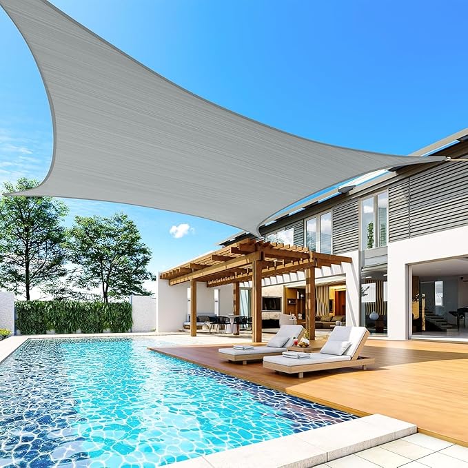 Quictent Large Triangular Sun Shade Sail 24x24x24ft with Hardware Kit, 185GSM...