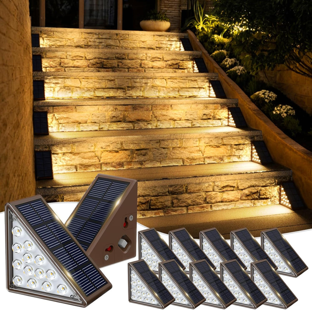 JOFIOS Solar Step Lights for Outside, 12pack Solar Stair Lights Outdoor Water...
