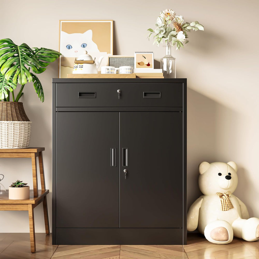 36" H Metal Storage Cabinet, Garage Storage Cabinets, Locking Cabinet wi...
