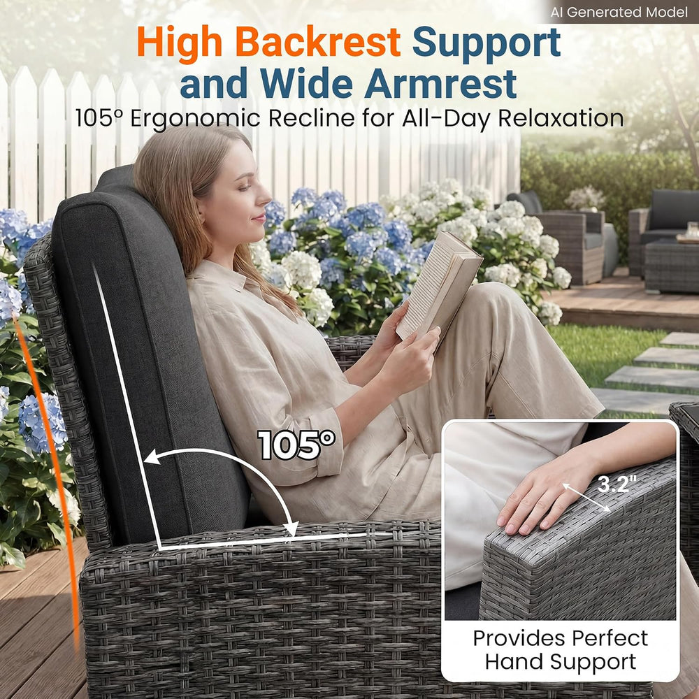 Wisteria Lane 4 Piece Outdoor Wicker Patio Furniture Set for All Weather