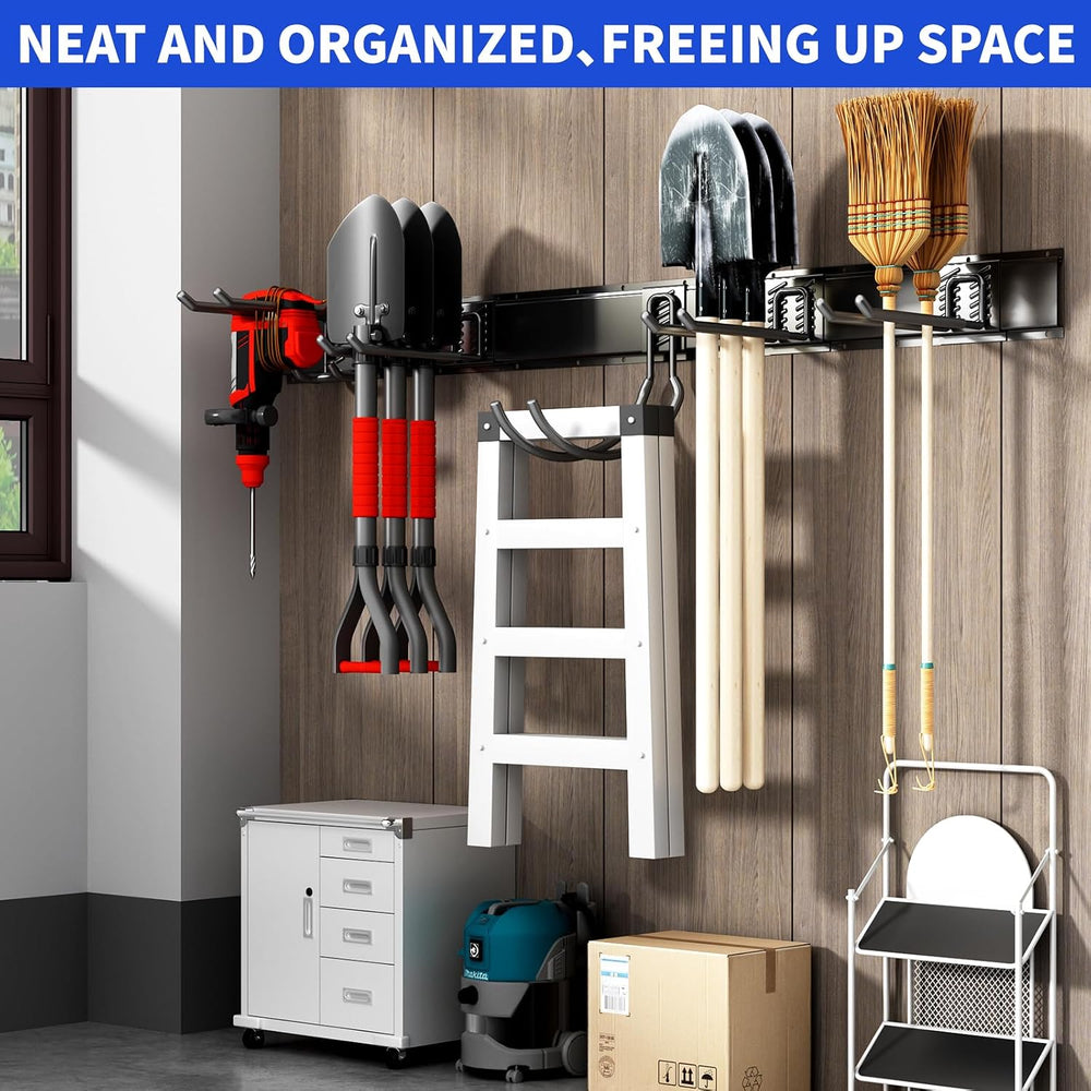 Garage Tool Organizer Wall Mount, 64 Inch Heavy Duty Garden Tool Organizer St...