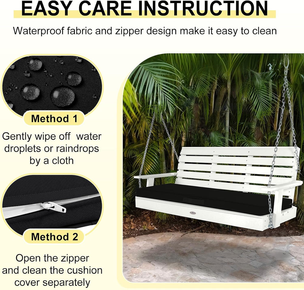 downluxe Outdoor Bench Cushion Waterproof, 42 x 18 Inch Patio Furniture Cushi...