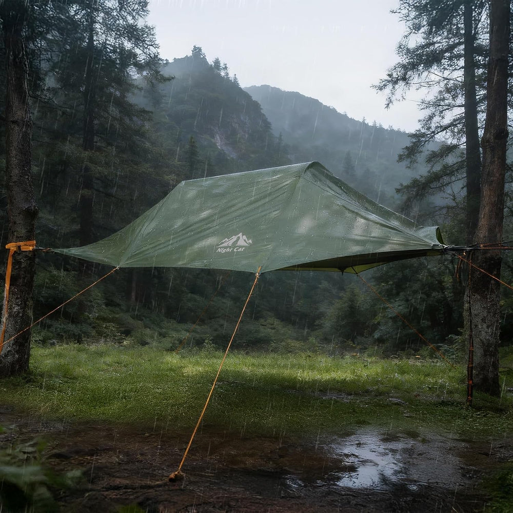 Night Cat Triangle Hammocks 2-Persons: Lay Flat 3 Point Hammock Tent with Bug...