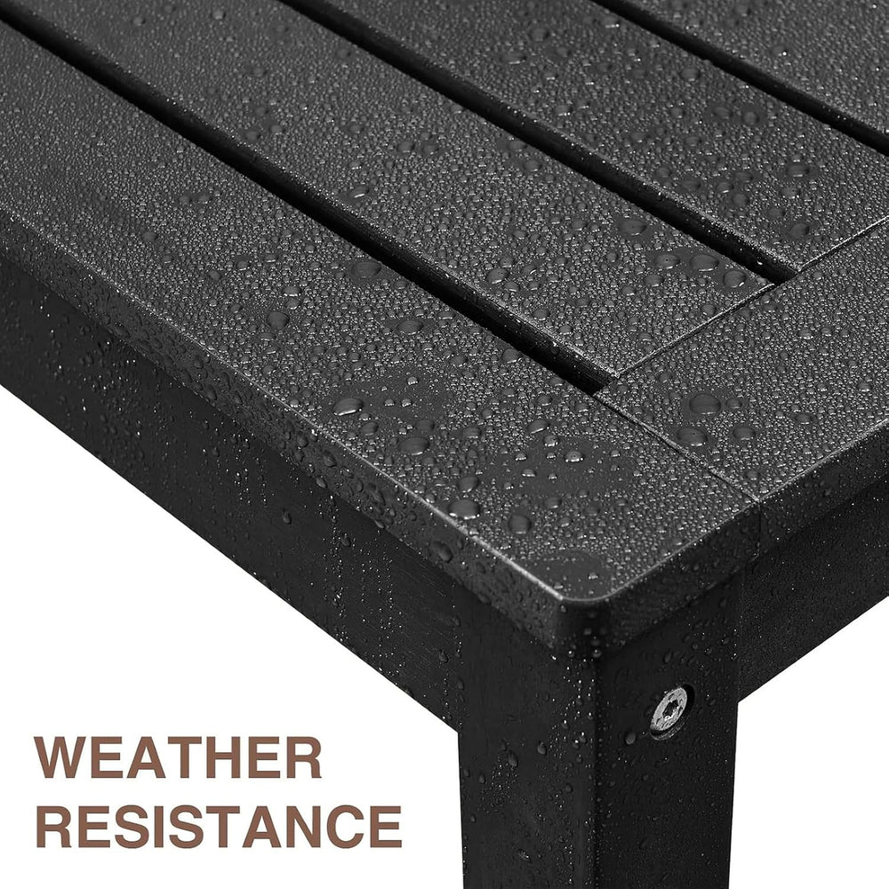 47" Backless Outdoor Benches for 2-Person, Black, 2pcs
