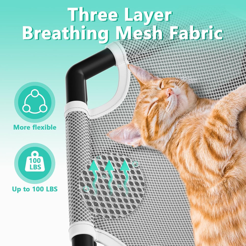 Tresbro Elevated Cat Hammock Bed, Hexagon Raised Cat Swing Bed Chair Cot