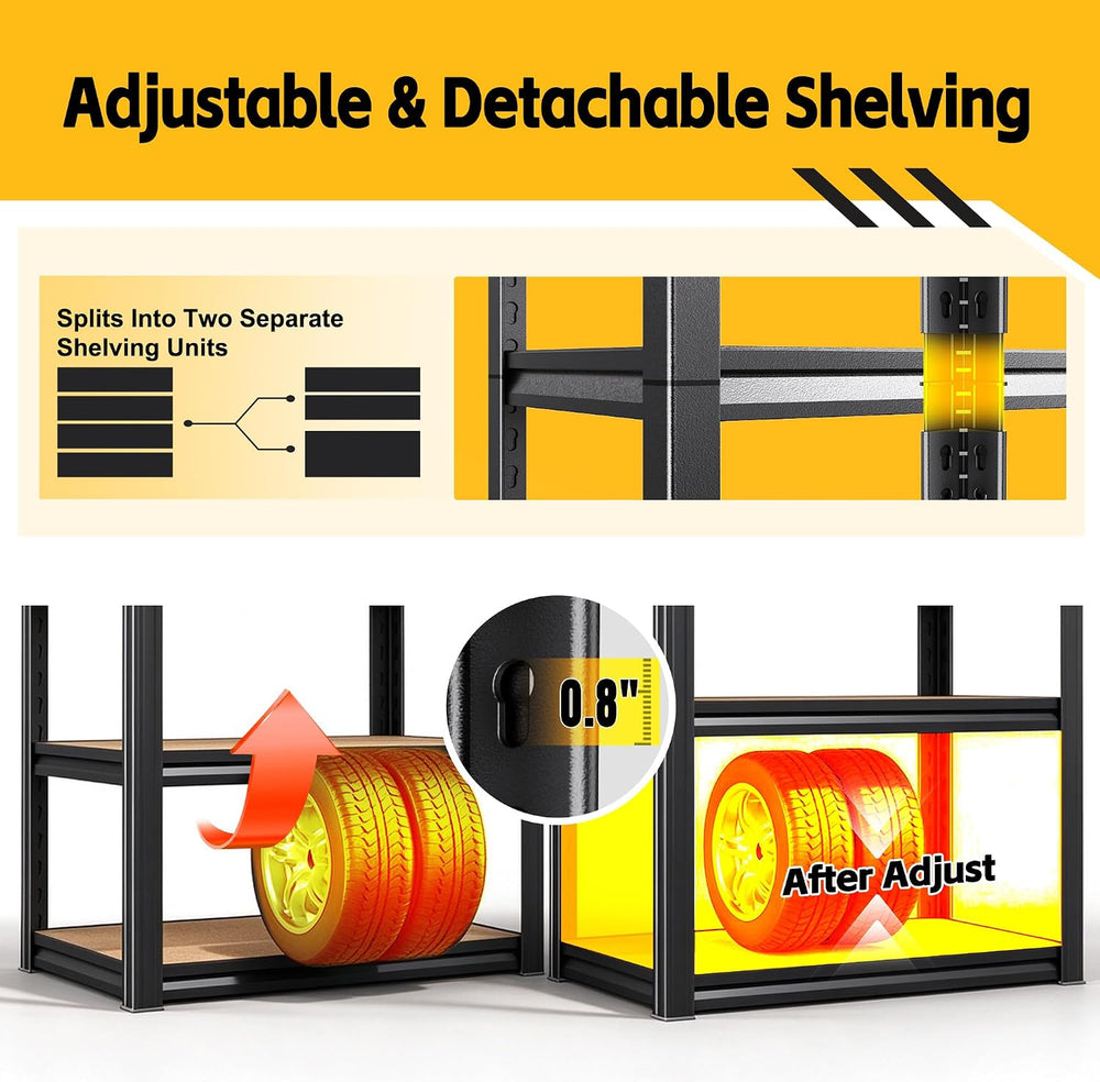 Garage Shelving,5Tier Adjustable Storage Shelves.Metal Garage Shelves
