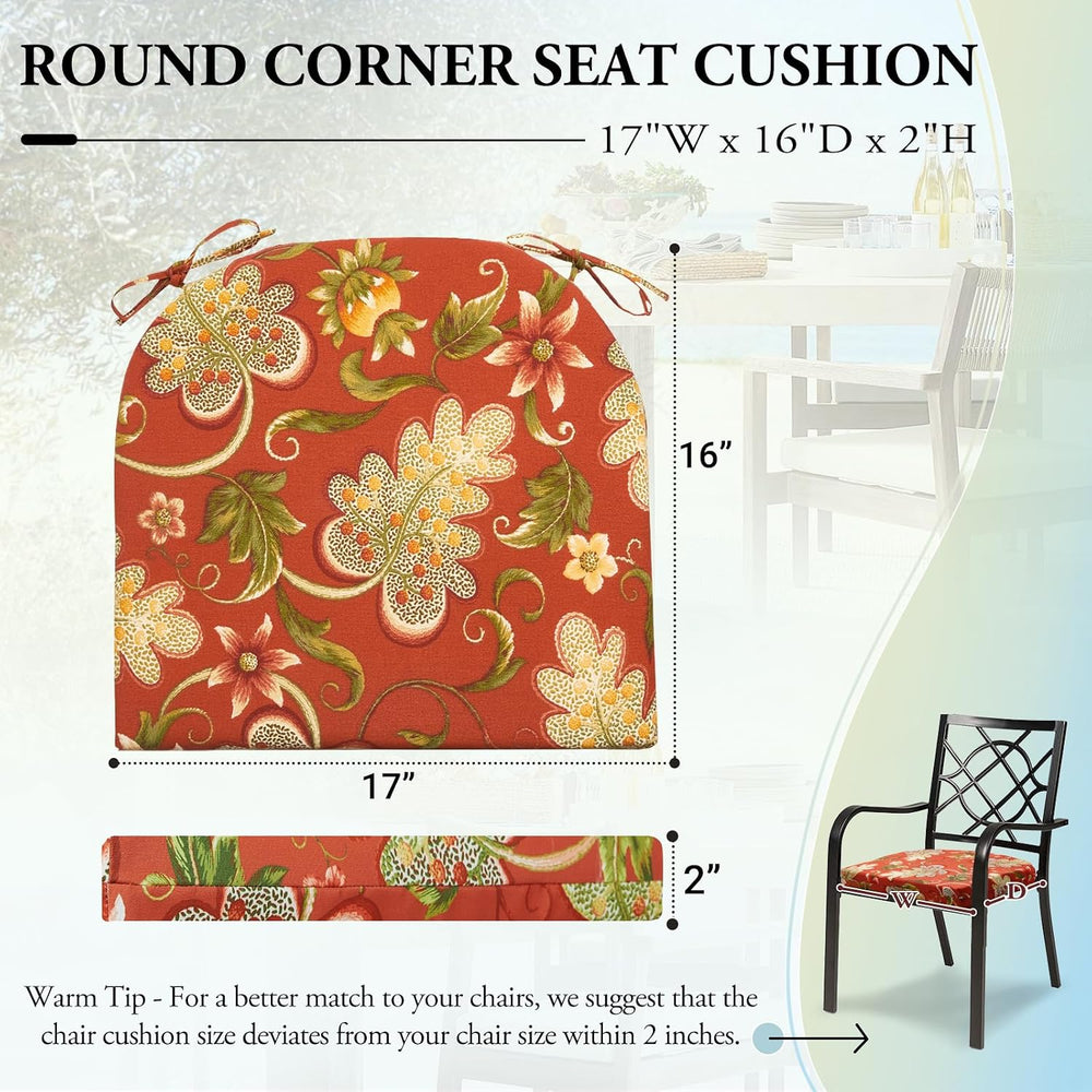 Wellsin Outdoor Chair Cushions for Patio Furniture - Patio Chair Cushions Set...