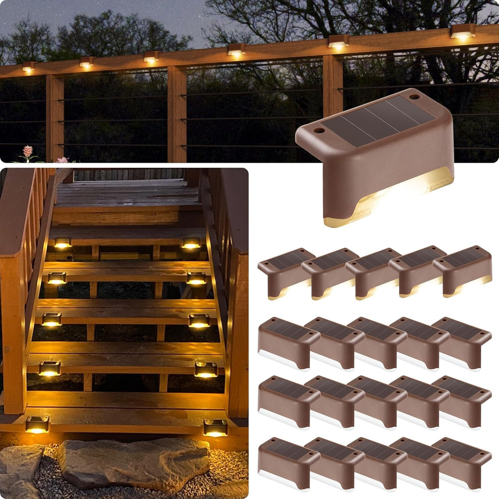 GIGALUMI Led Solar Deck Lights, 20 Pack Waterproof, Warm White