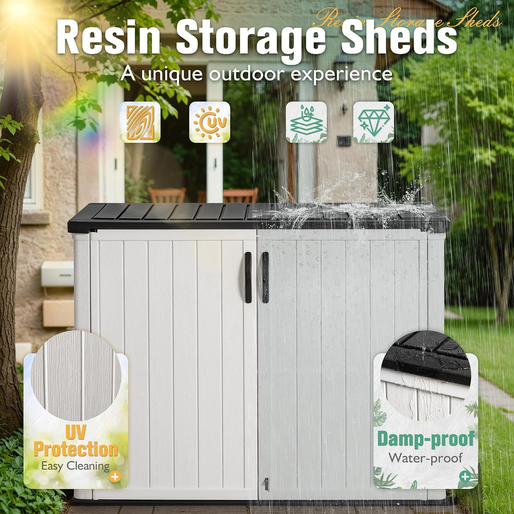 Greesum 26 CUFT Outdoor Storage Cabinet with 2 Lockable Doors, White