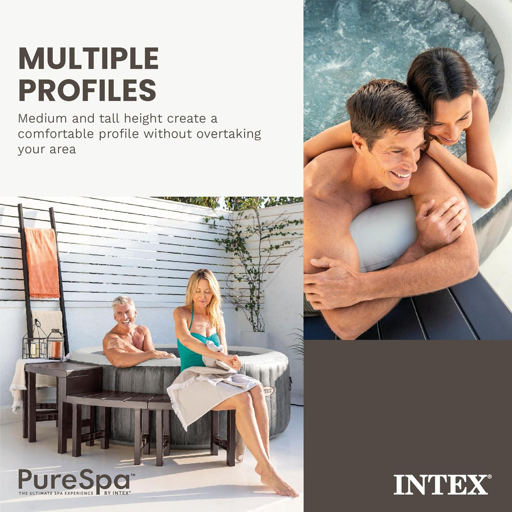 Intex PureSpa Bench Set for 4 Person Round Hot Tub Spas with 77in Diameter
