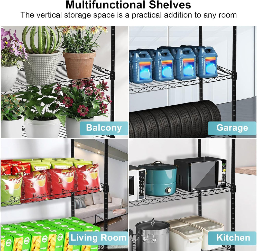 Whitmor 6 Tier Storage Shelves, Heavy Duty with Wheels, 200 lbs Capacity per ...