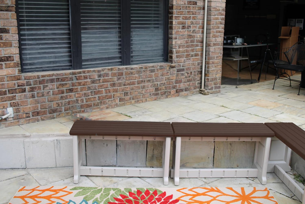 36"x20" Bench (Espresso/Warm Grey) Light Mobile Durable Patio Bench...