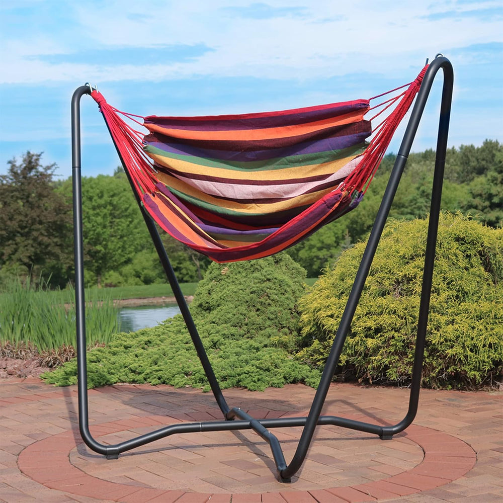 Sunnydaze Hanging Hammock Chair with Stand, Sunset