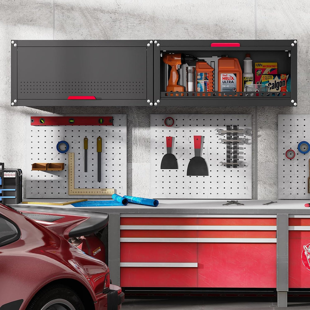 Kelueo 31.5" Metal Wall Cabinet,Garage Wall Cabinet with Up-Flip Door