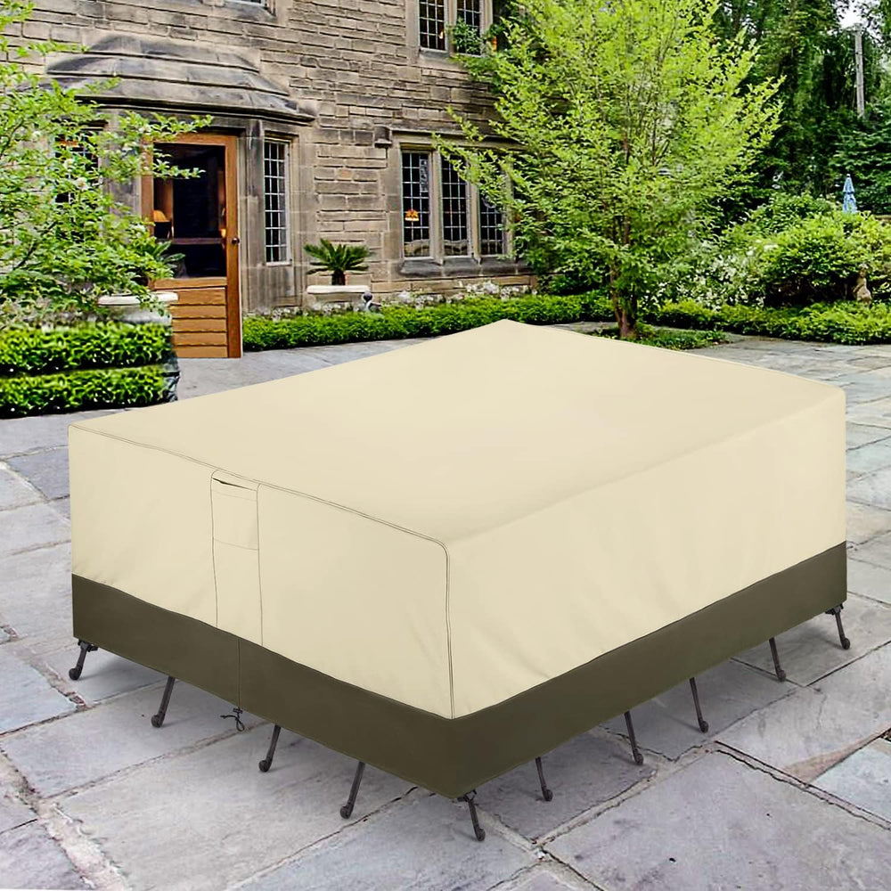 Patio Furniture Covers, 600D Waterproof Rectangular/Oval Dining Table and Cha...