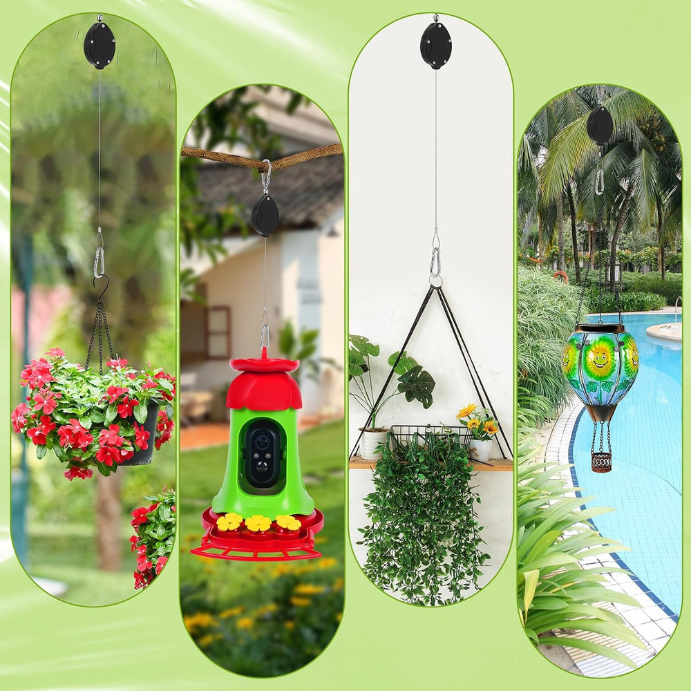 Plant Pulleys for Hanging Plants, Heavy Duty Retractable Hangers, 304 Stainle...