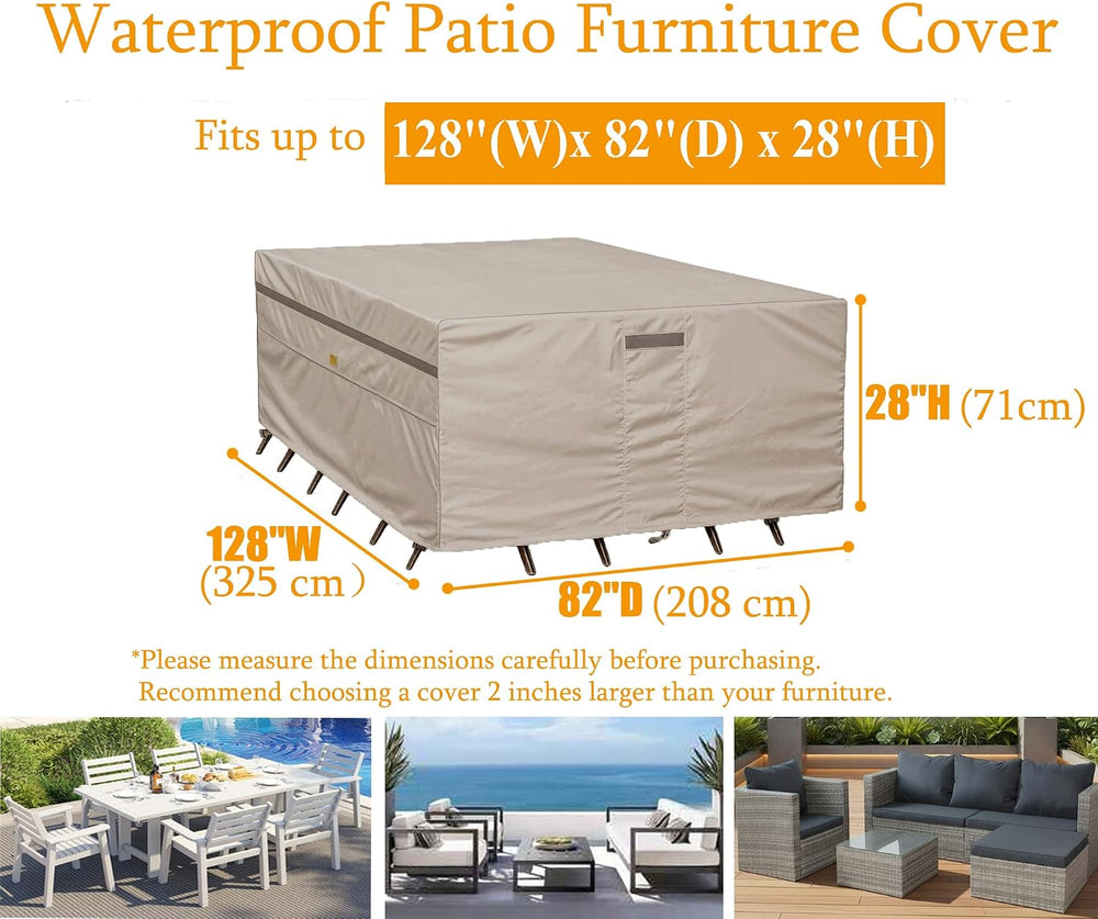 Garden Blasam Waterproof Patio Furniture Cover 128W x 82D in Beige