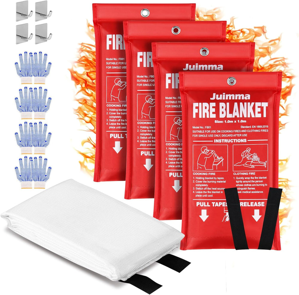 Juimma Fire Blanket Emergency for Home and Kitchen, 40" x 40", 4 Packs