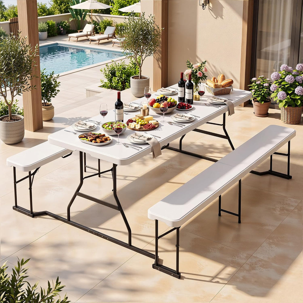 YITAHOME 6ft Folding Picnic Table with Benches