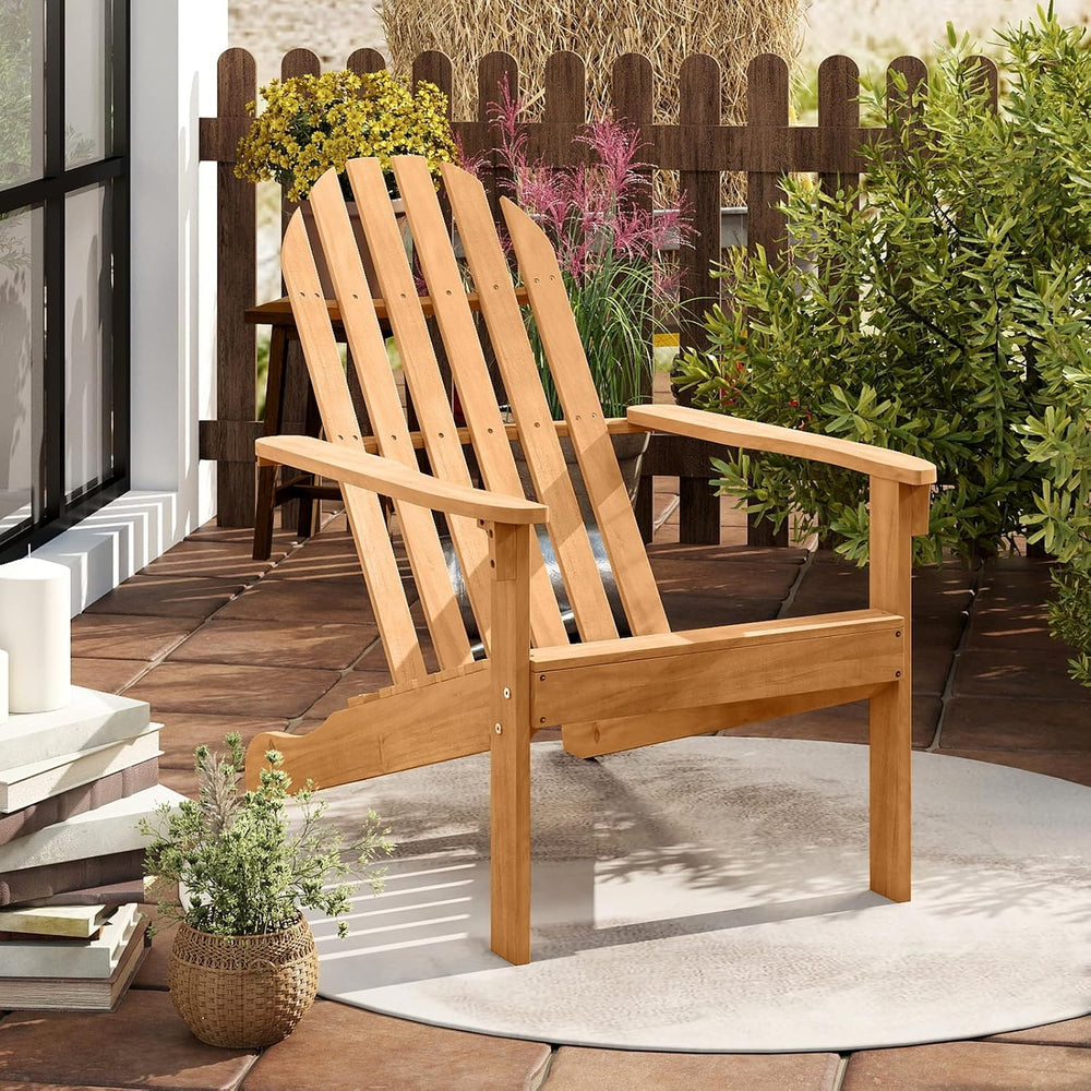 GIANTEX Adirondack Chair Set of 2 Acacia Wood Outdoor Chairs with 350 lbs Wei...