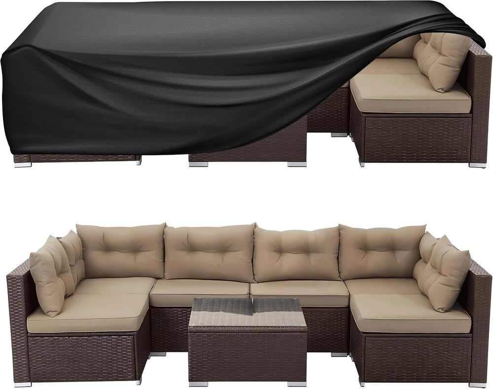 WLEAFJ Patio Furniture Covers Rectangle, Outdoor Table Covers Waterproof, Hea...