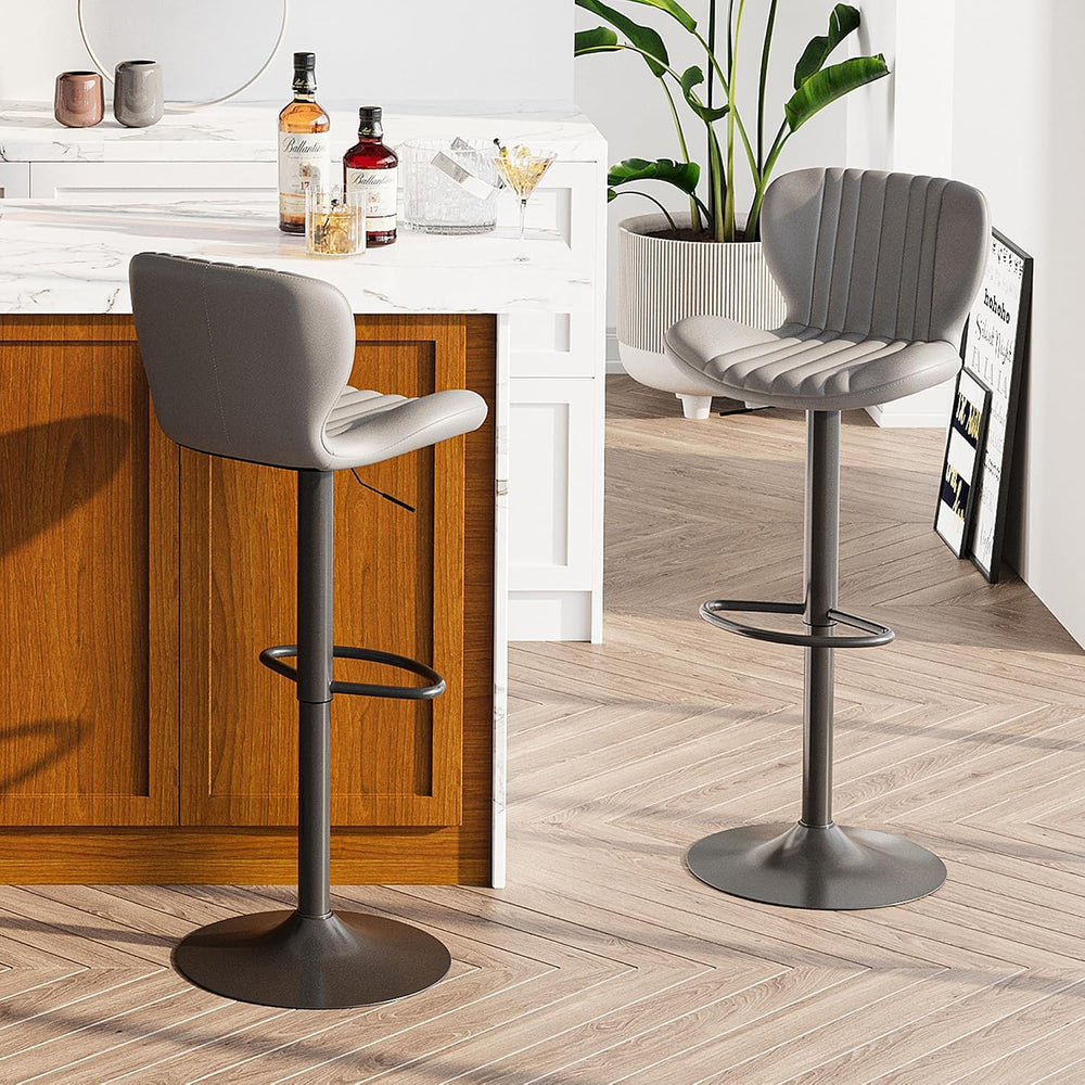 SUNLEI Swivel Swivel Bar Stools Set, Barstools Counter Height with Shell Shap...