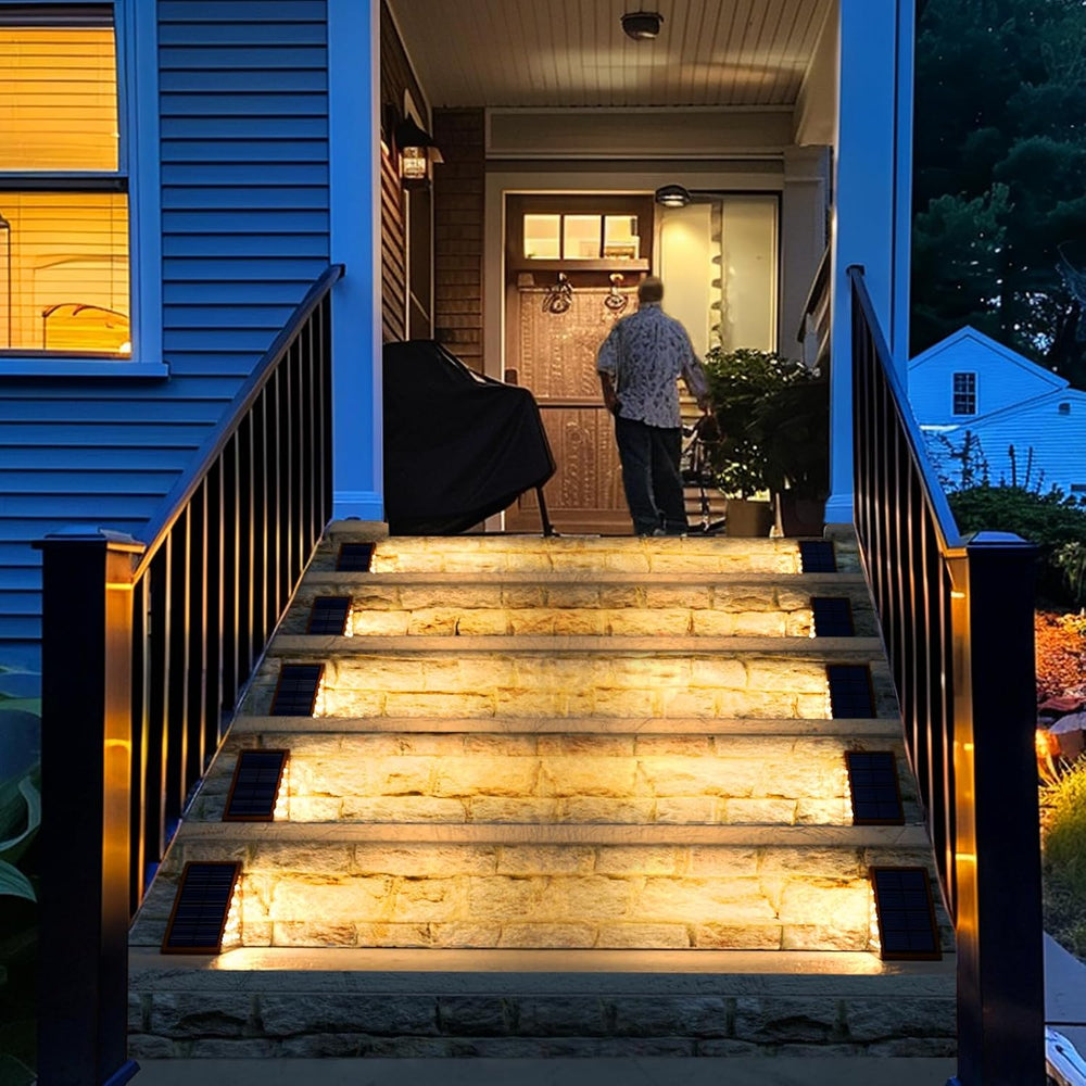 JOFIOS Solar Step Lights for Outside, 12pack Solar Stair Lights Outdoor Water...