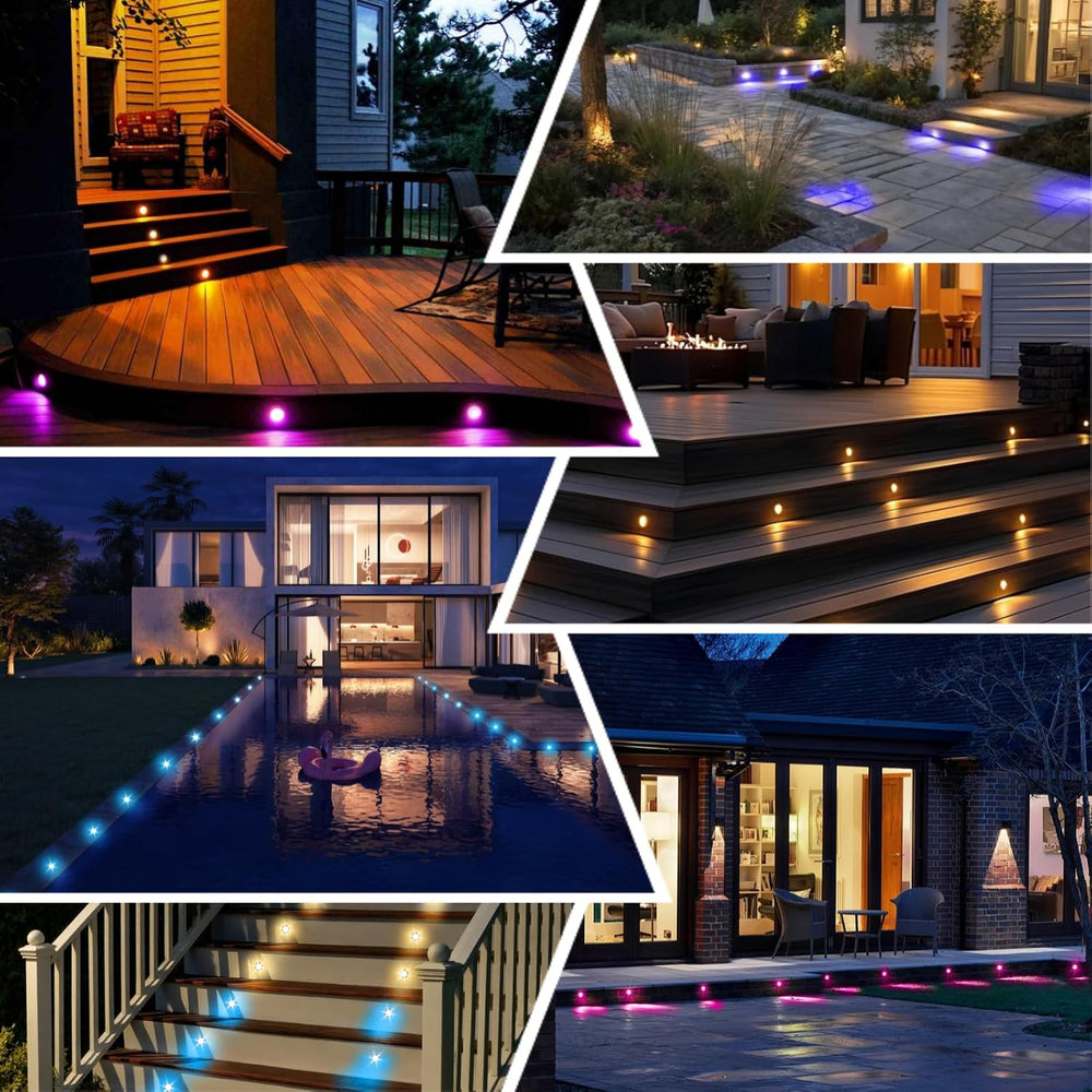FVTLED LED Deck Lights Kit, 50pcs Φ1.22 WiFi Smart Phone Control Low Voltage ...