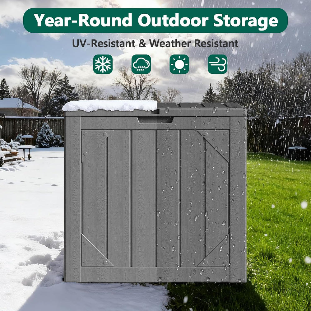 30 Gallon Outdoor Storage Box, Waterproof Resin Deck Box Organizer for Patio ...