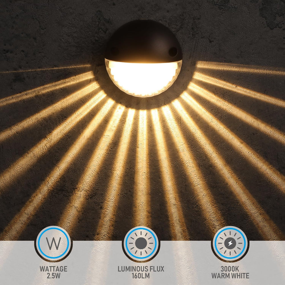 LEONLITE 6-Pack 3000K Unique Rays LED Deck Lights Outdoor Oil Rubbed Bronze |...
